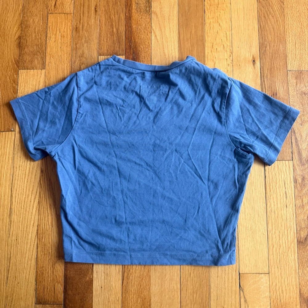 ALPHALETE Crop Top Short Sleeve Baby Tee Workout Gym Blue XS - Picture 2 of 3